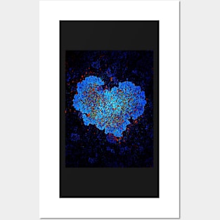 Blue Glow Heart Posters and Art